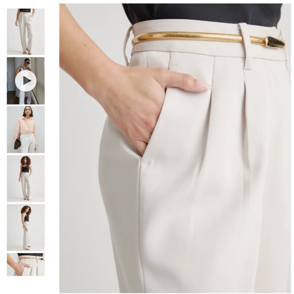 Quince Cream Wide Leg Pants - Picture 3 of 7